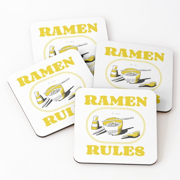 Item preview, Ramen Rules Noodles Chopsticks Yellow White designed and sold by Sunny Collections.