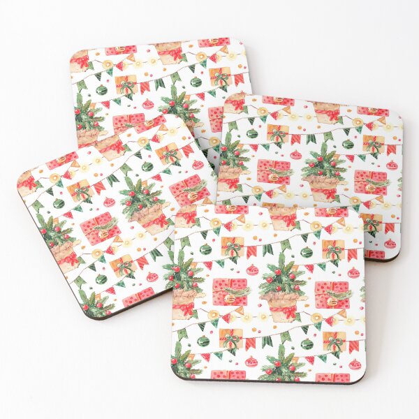 Item preview, Christmas background with fir tree and gifts designed and sold by Loyna.