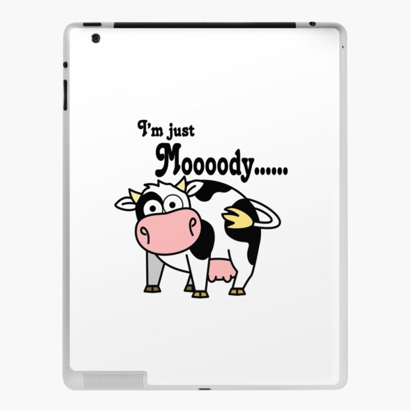 Moody cow funny iPad Skin