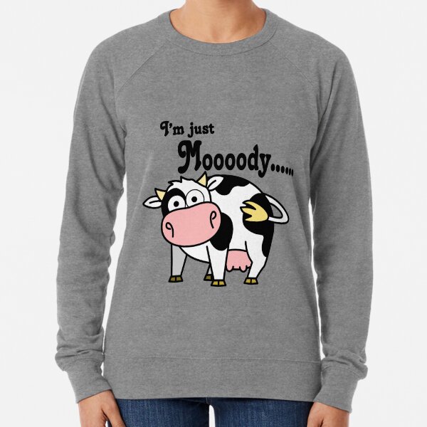 Moody cow funny Lightweight Sweatshirt