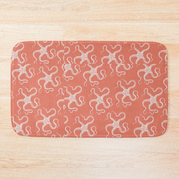 Item preview, spiny brittle starfish aloha print hawaii pattern salmon pink/orange and white designed and sold by maplunk.