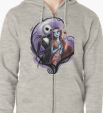 Romantiker Jack Skellington und Sally Hoodie mit Reißverschluss