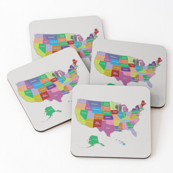 Item preview, Colorful Map of the United States of America with states names designed and sold by mashmosh.