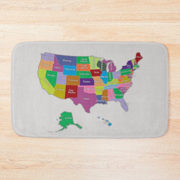 Item preview, Colorful Map of the United States of America with states names designed and sold by mashmosh.