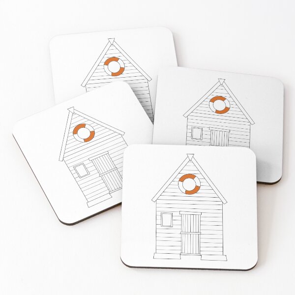 Item preview, White Beach Hut Drawing designed and sold by Bojkiw.