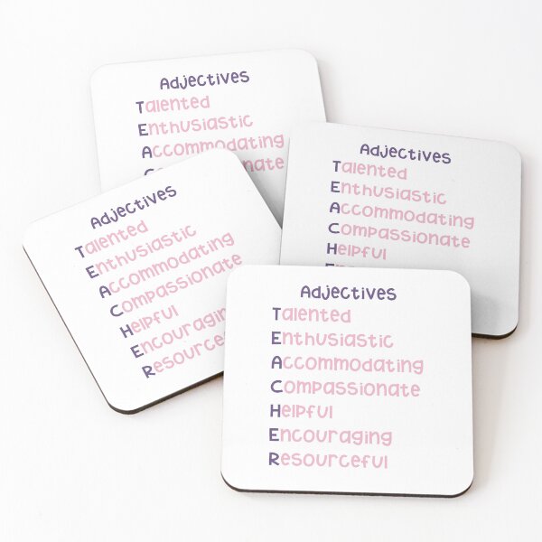 Item preview, Teacher Adjectives Pink and Purple designed and sold by Kirsten Uecker.