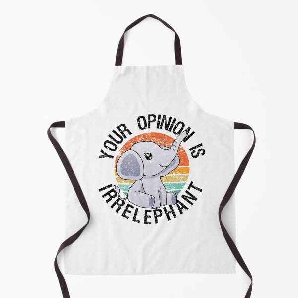 Item preview, Distressed "Your Opinion Is Irrelephant" cute elephant with retro sunset designed and sold by Happy Puppy Print On Demand.