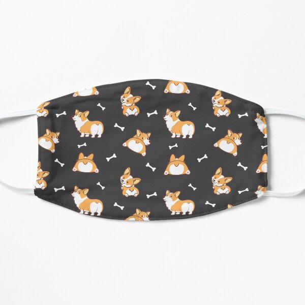 Corgi butt in Dark Grey Flat Mask
