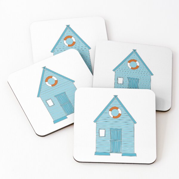 Item preview, Blue Beach Hut drawing designed and sold by Bojkiw.