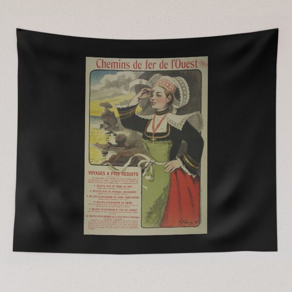 Item preview, retro classic Chemin de Fer de Ouest poster designed and sold by CorasPosters.