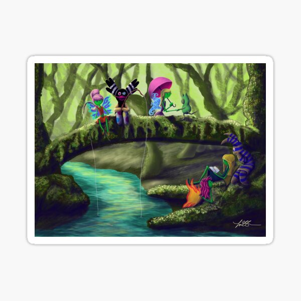 Four Fairies Forest Sticker