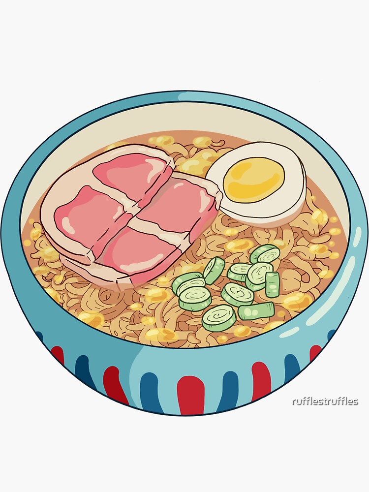 Thumbnail 3 of 3, Sticker, Ponyo Ramen designed and sold by rufflestruffles.