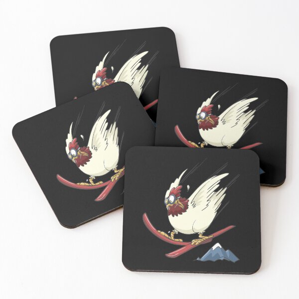 Item preview, Chicken on ski flying downhill designed and sold by Monkey Ful.