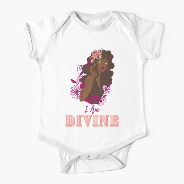 I Am Divine - Peach Short Sleeve Baby One-Piece