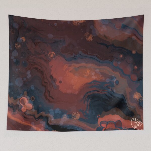Item preview, Dusk, digital fluid pour with cells designed and sold by MayGreenAbgrall.
