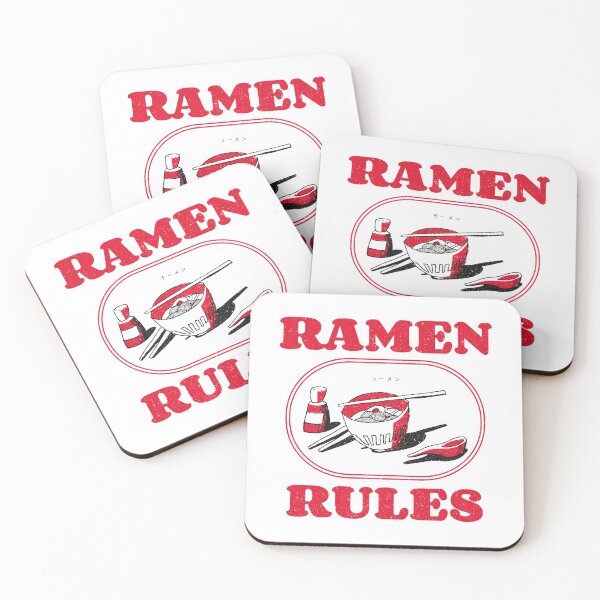 Item preview, Ramen Rules Noodles Chopsticks Red White designed and sold by Sunny Collections.
