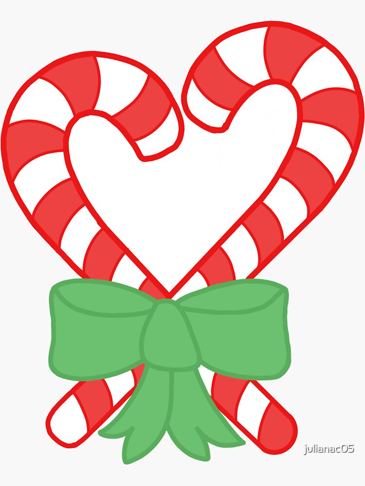 "Candy Canes Heart" Sticker by julianac05 Redbubble