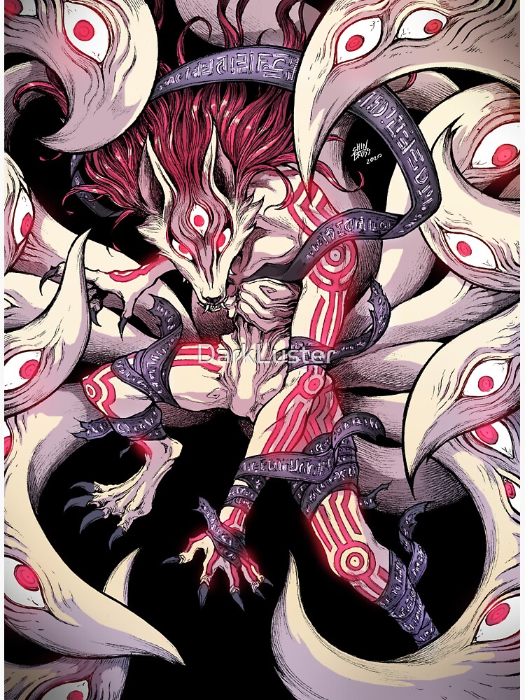 "Kitsune Yokai" Sticker by DarkLuster Redbubble