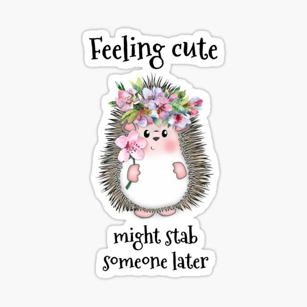 Hedgehog, Feeling Cute Might Stab someone later Sticker