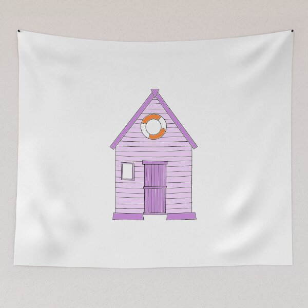 Item preview, Purple Beach Hut drawing designed and sold by Bojkiw.