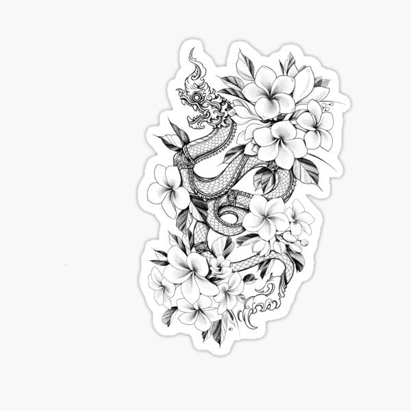 A floral Naga Sticker