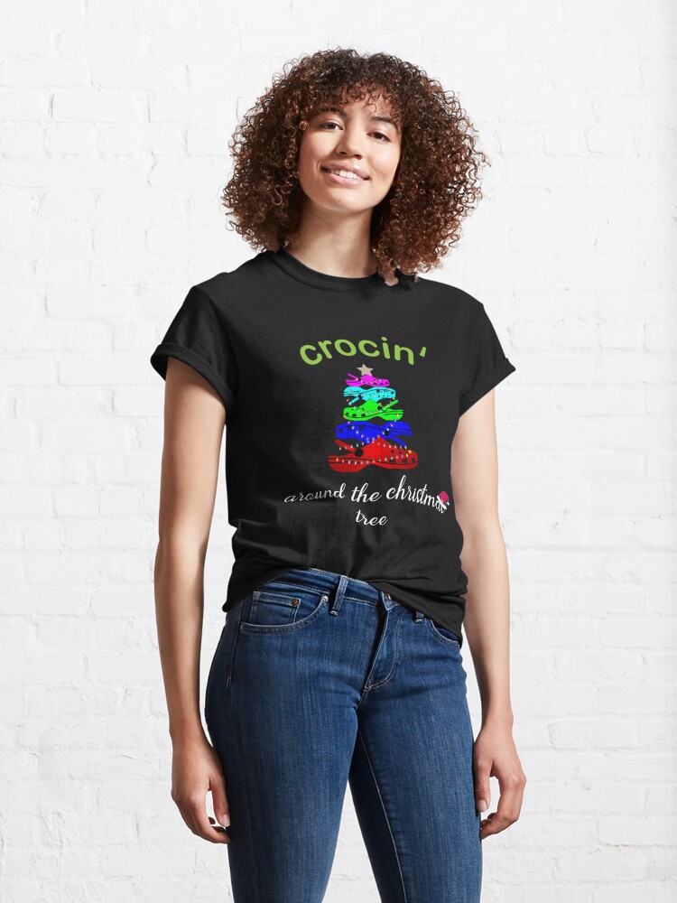 Disover crocin around the christmas tree,funny christmas T-Shirt