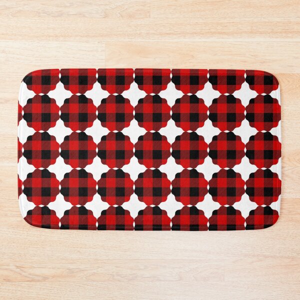 Item preview, Red and Black Buffalo Plaid Shapes Pattern designed and sold by EdenLiving.