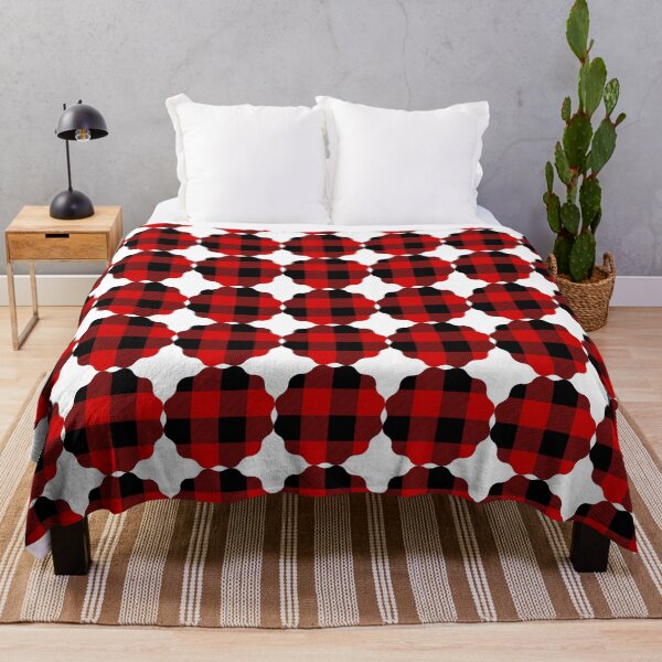 Item preview, Red and Black Buffalo Plaid Shapes Pattern designed and sold by EdenLiving.