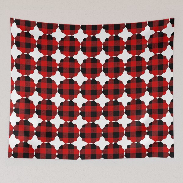 Item preview, Red and Black Buffalo Plaid Shapes Pattern designed and sold by EdenLiving.
