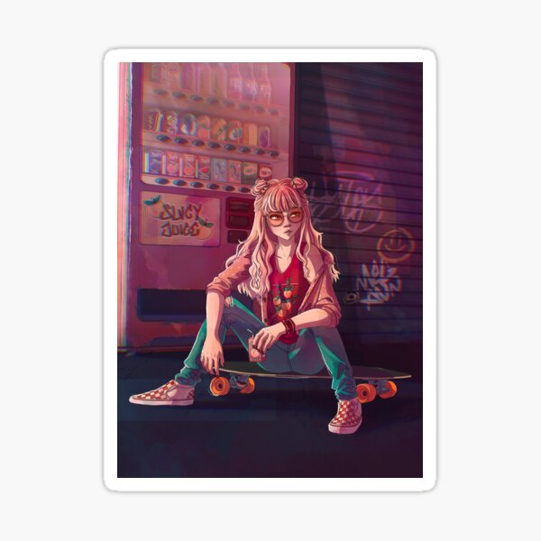 Skater peach Sticker