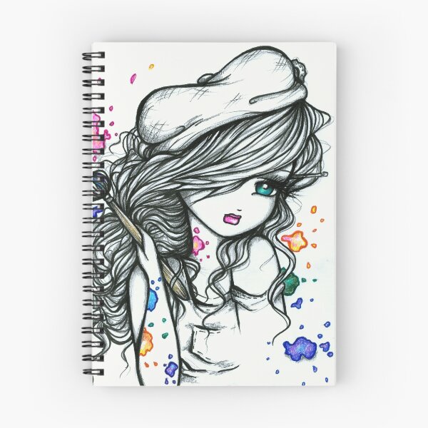 Item preview, Artist Girl Painter Pop of Color Whimsical Art by Hannah Lynn designed and sold by hannahlynnart.