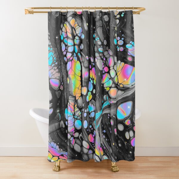 Rideau de douche rétro, Mid Century Modern, Groovy Flower Power