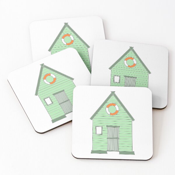Item preview, Green Beach Hut drawing designed and sold by Bojkiw.