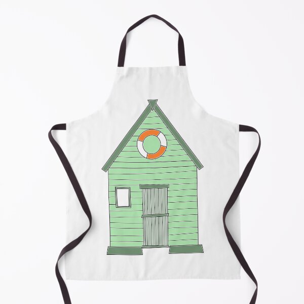 Item preview, Green Beach Hut drawing designed and sold by Bojkiw.