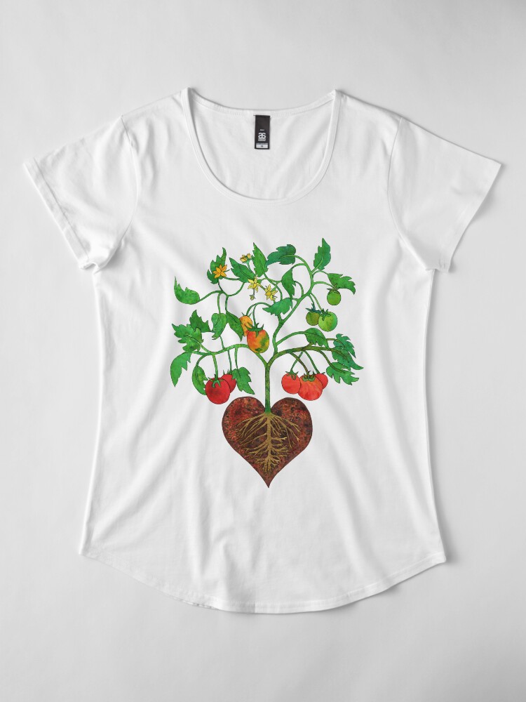Alternate view of Tomatoes Heal My Heart Premium Scoop T-Shirt