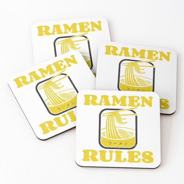 Item preview, Ramen Rules Noodle Bowl Chopsticks Yellow White designed and sold by Sunny Collections.