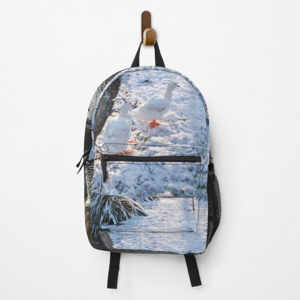Item preview, WHITE DUCKS WALKING IN THE SNOW ,WINTER LANDSCAPE IN TUSCANY FLORENCE Photo designed and sold by BulganLumini.