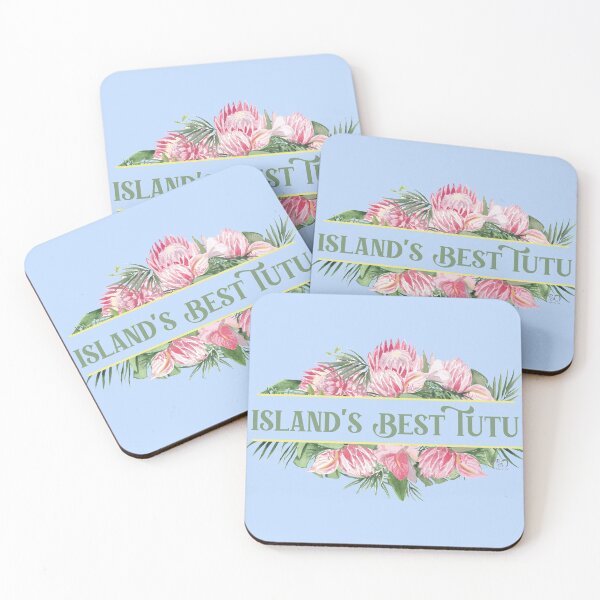 Item preview, Island’s Best TuTu (Grandparent) Tropical, Pink Protea, Anthurium and Green Palm Leaves designed and sold by RobinetteArt.