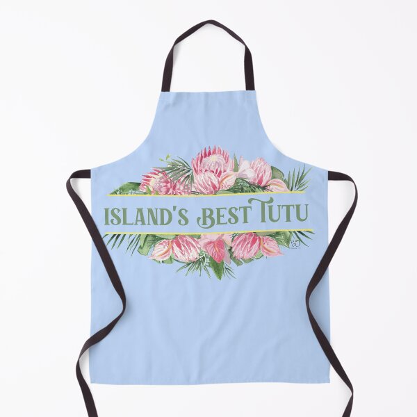 Item preview, Island’s Best TuTu (Grandparent) Tropical, Pink Protea, Anthurium and Green Palm Leaves designed and sold by RobinetteArt.