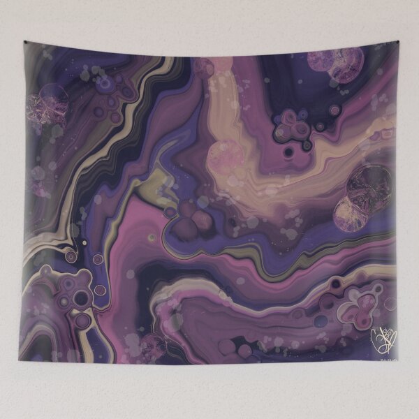 Item preview, Amethyst, digital fluid pour with cells designed and sold by MayGreenAbgrall.
