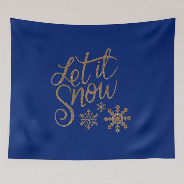 Item preview, Let It Snow Golden Merry Christmas 2020 blue background designed and sold by oxoxoxo.