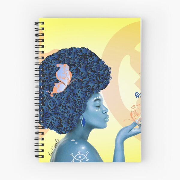 Item preview, Nsibidi / Adrinka Blue Afro Butterfly Lady designed and sold by KECHIAMAKS.