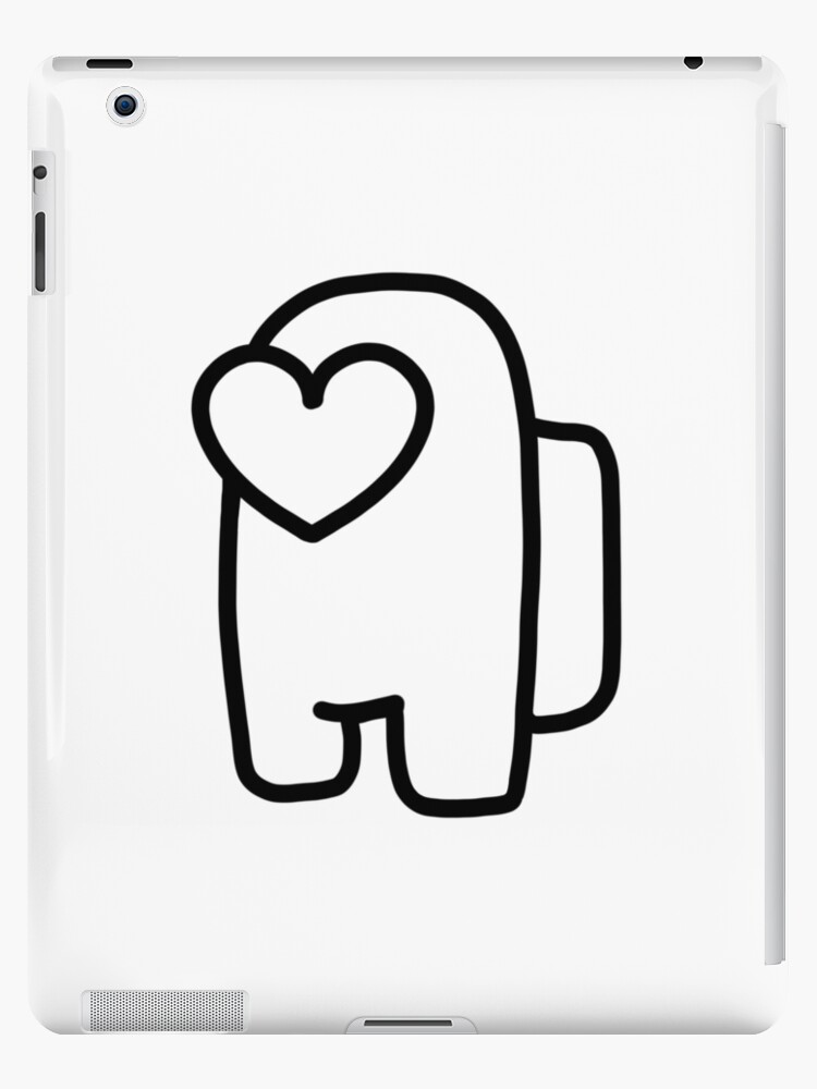 Among Us Heart Crewmate Outline Transparent Ipad Case Skin By Ghostlonging Redbubble