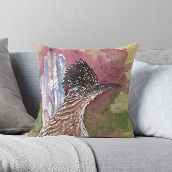 Road Runner, Sonoran Desert Throw Pillow