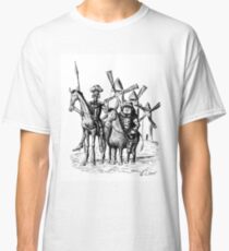 Don Quixote and Sancho Panza ink drawing Classic T-Shirt