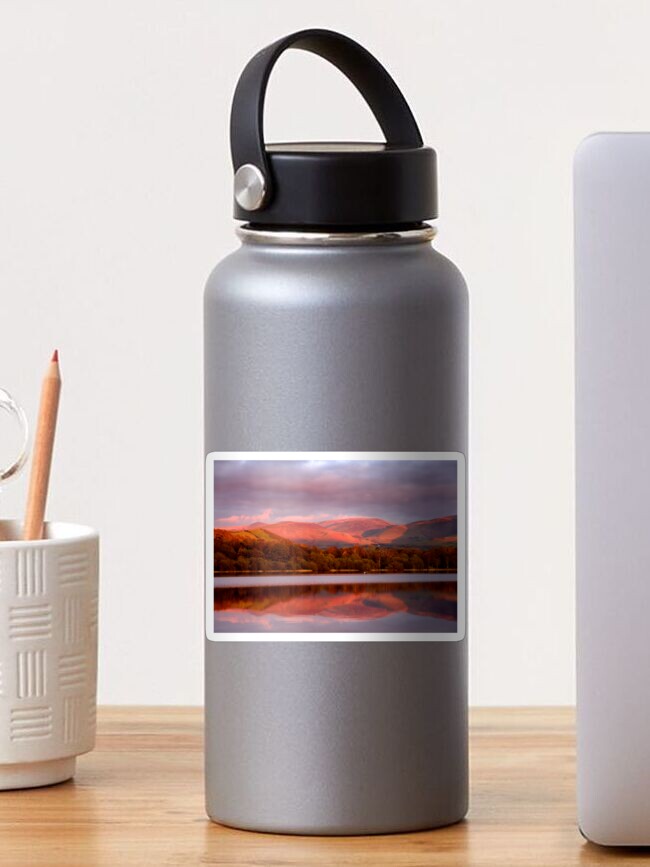 Thumbnail 1 of 3, Sticker, Sunset in the Lake District designed and sold by McBay.