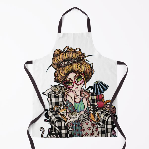 Item preview, Crazy Cat Lady in Buffalo Check Chair designed and sold by hannahlynnart.