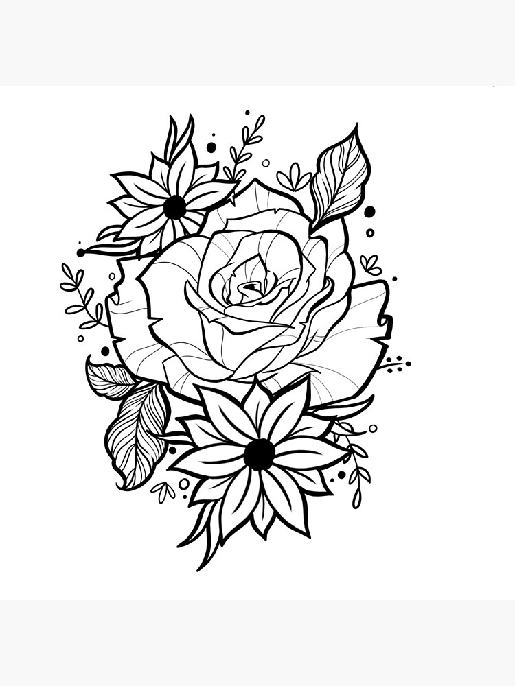 Outline flowers on the forearm - Tattoogrid.net
