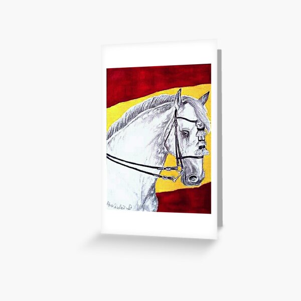 DRESSAGE  HORSE RIDING JUMPING WHISTLEFISH HORSE EQUINE  BLANK GREETING CARD NEW