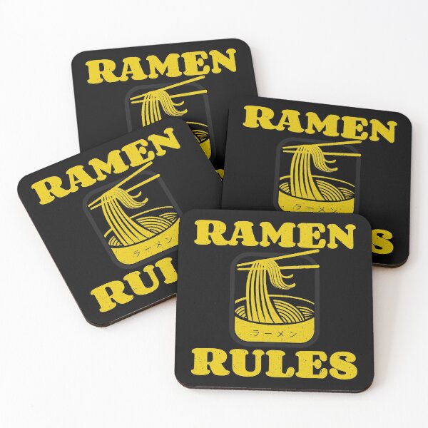 Item preview, Ramen Rules Noodle Bowl Chopsticks Yellow Black designed and sold by Sunny Collections.